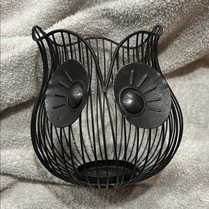 Black Wire Owl Candle Holder
